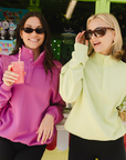 Snap Collar Sierra Sweatshirt in Lime Sorbet