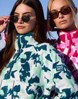 Snap Polar Fleece in Teal Pop Print