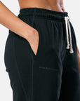 Clubhouse Wide Leg Jogger in Black