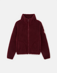 Industry Fleece High Collar Jacket in Cherry Crush