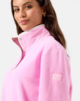 Half Snap Polar Fleece in Cotton Candy