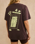 Oversized Print Tee in Mocha Bean