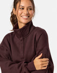 Snap Collar Sierra Sweatshirt in Mocha Bean