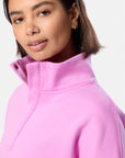 Snap Collar Sierra Sweatshirt in Neon Pink