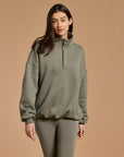 Snap Collar Sierra Sweatshirt in Olive