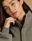 Snap Collar Sierra Sweatshirt in Olive
