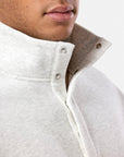 Snap Collar Sierra Sweatshirt in White Marl