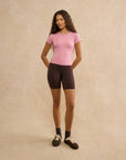 Soft-Motion Tee in Pink Velvet