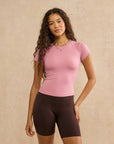Soft-Motion Tee in Pink Velvet