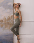 Soft-Motion Twist Bra in Olive