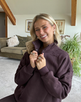 Snap Collar Sierra Sweatshirt in Mocha Bean