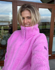 Industry Fleece High Collar Jacket in Neon Pink