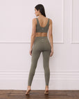 Soft-Motion Twist Bra in Olive