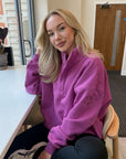 Snap Collar Sierra Sweatshirt in Crisp Pink