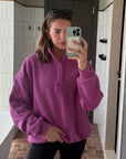 Snap Collar Sierra Sweatshirt in Crisp Pink