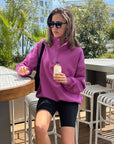 Snap Collar Sierra Sweatshirt in Crisp Pink