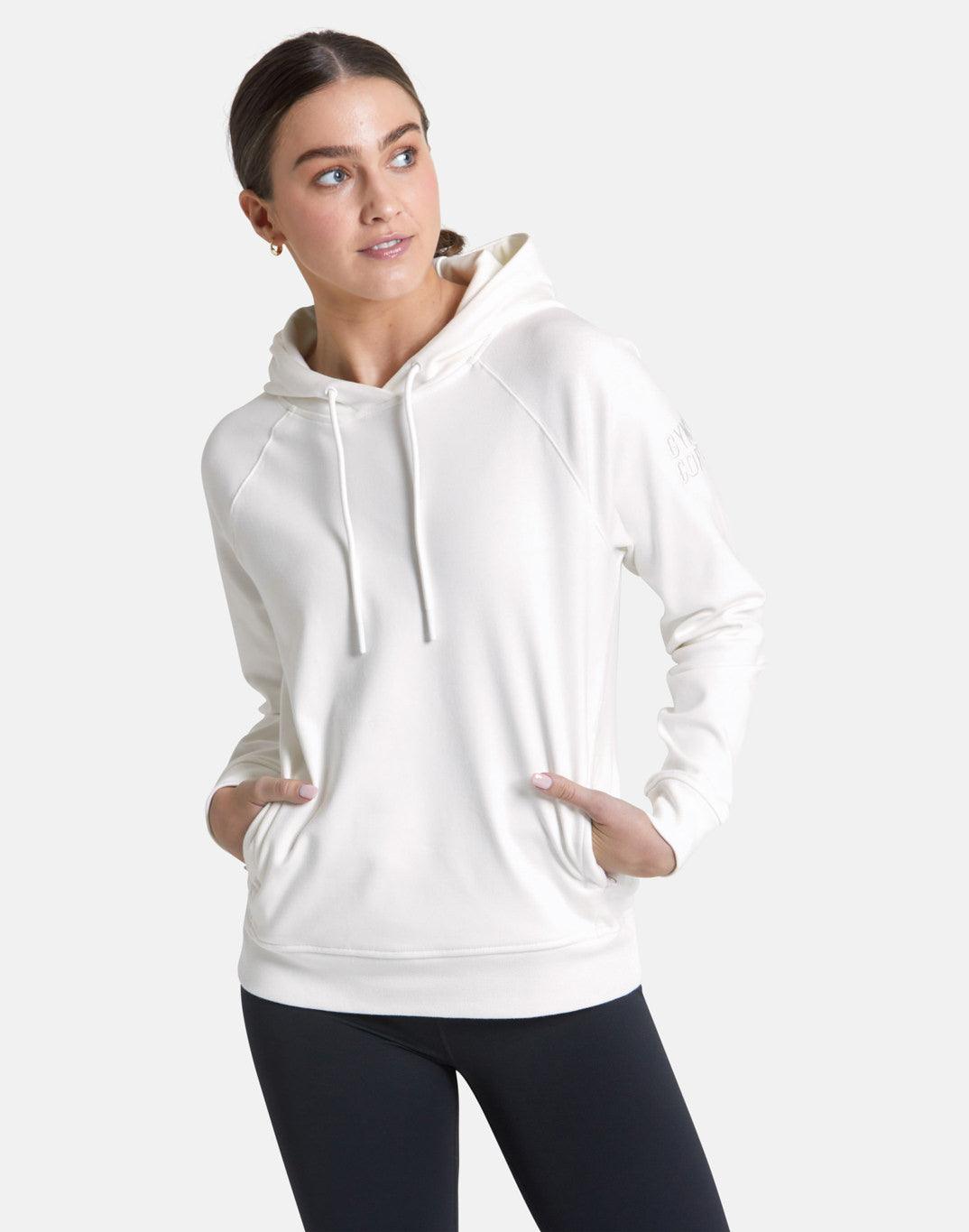 Basic white hoodie women's sale