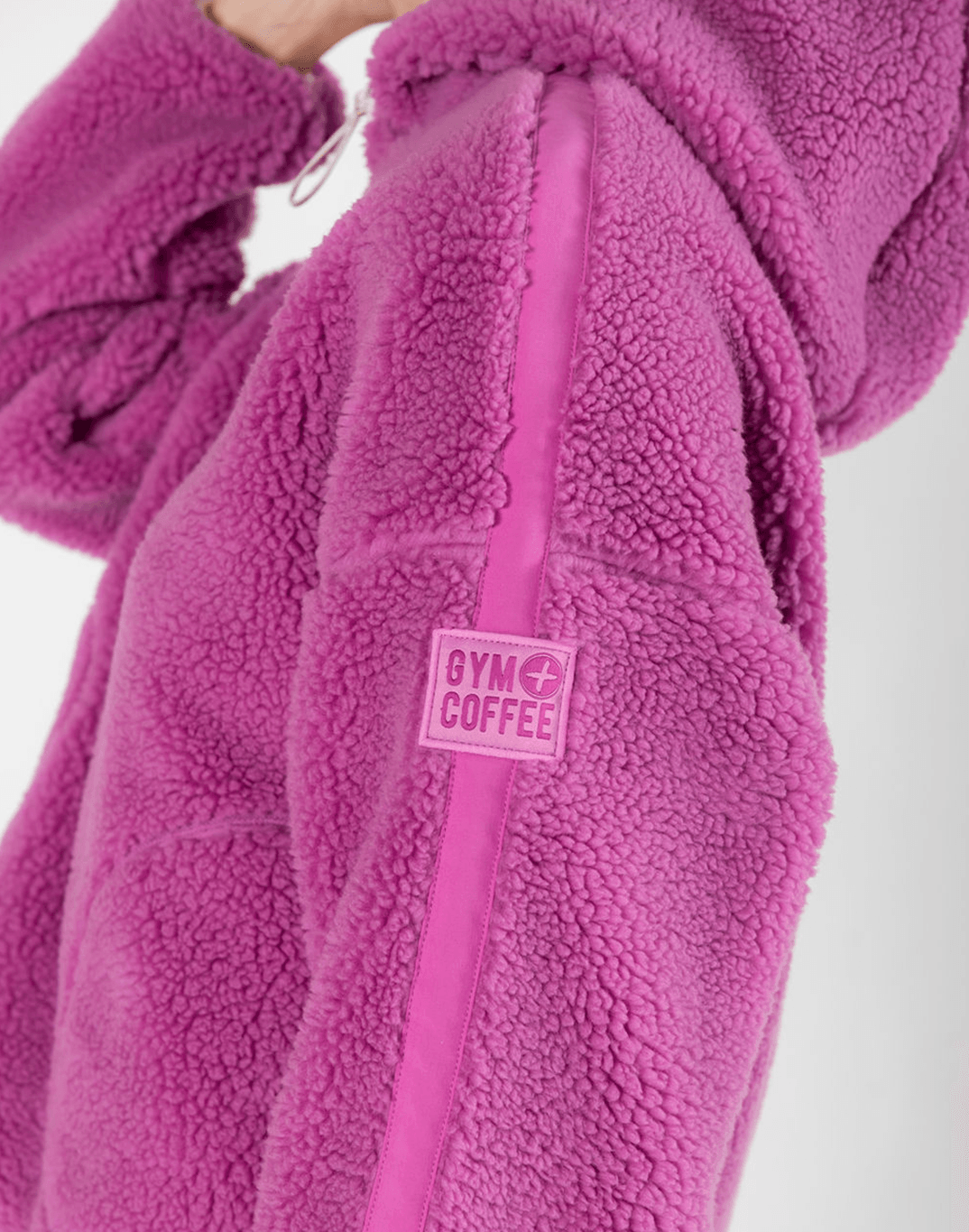 Industry Fleece Hooded Crop Half Zip in Crisp Pink - Fleeces - Gym+Coffee IE