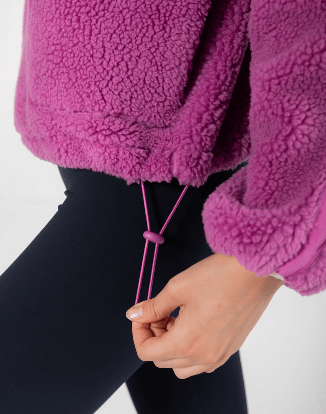 Industry Fleece Hooded Crop Half Zip in Crisp Pink - Fleeces - Gym+Coffee IE