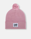 Knit Bobble Beanie in Dusty Pink