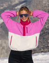 Snap Polar Fleece in Neon Pink