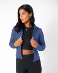 Chill Zip Crop Hoodie in Thunder Blue - Hoodies - Gym+Coffee IE