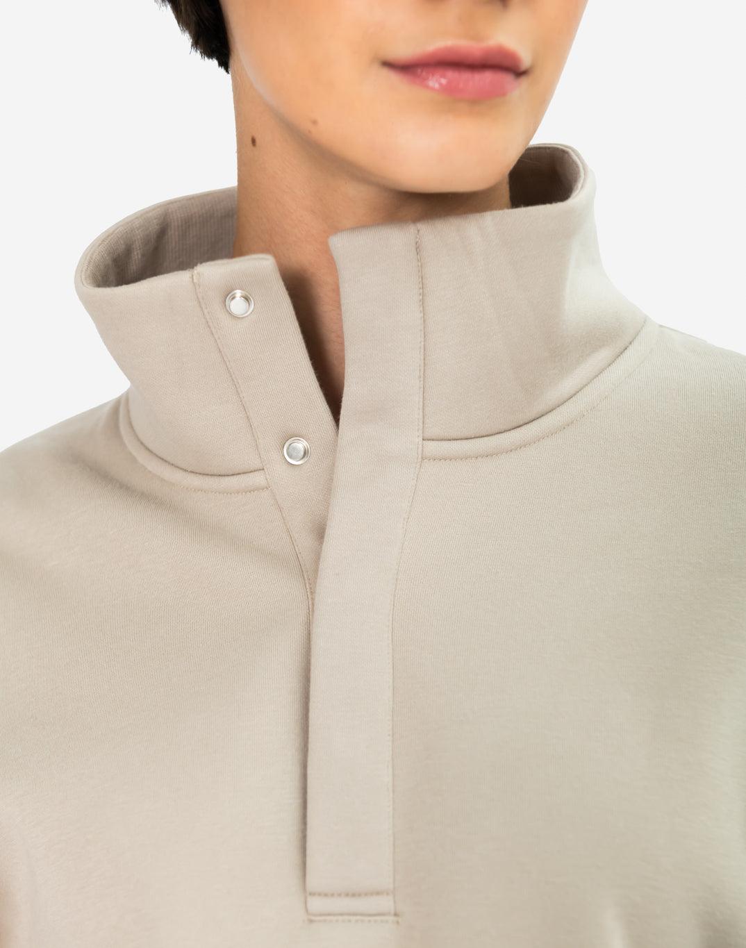 Unisex Snap Collar Sweatshirt in Rich Taupe - Sweatshirts - Gym+Coffee IE