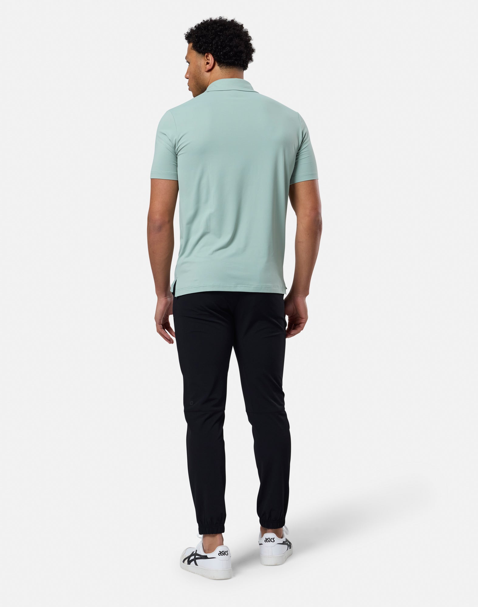 Coffee Polo Tee in Summer Green