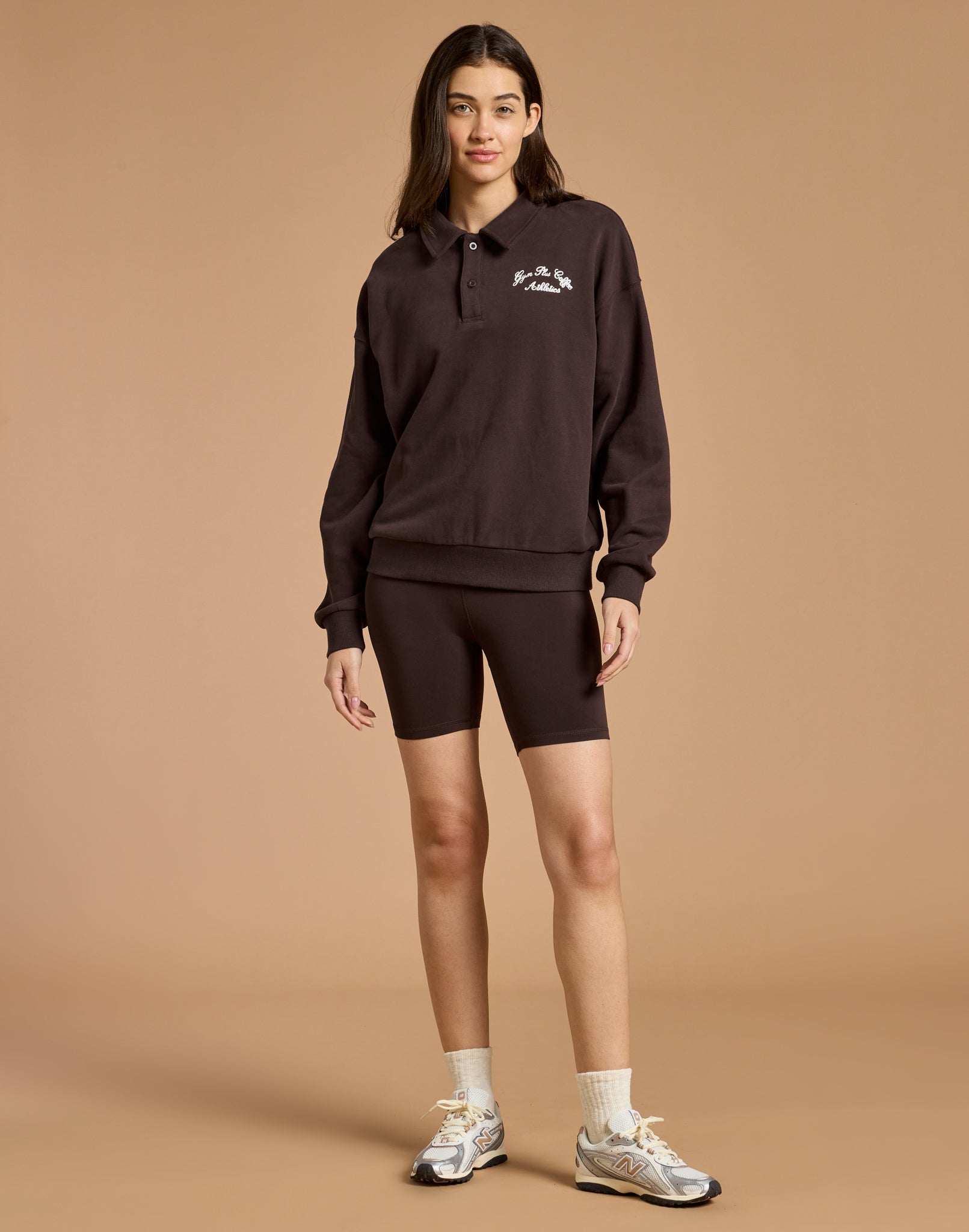 Daily Collared Sweatshirt in Mocha Bean