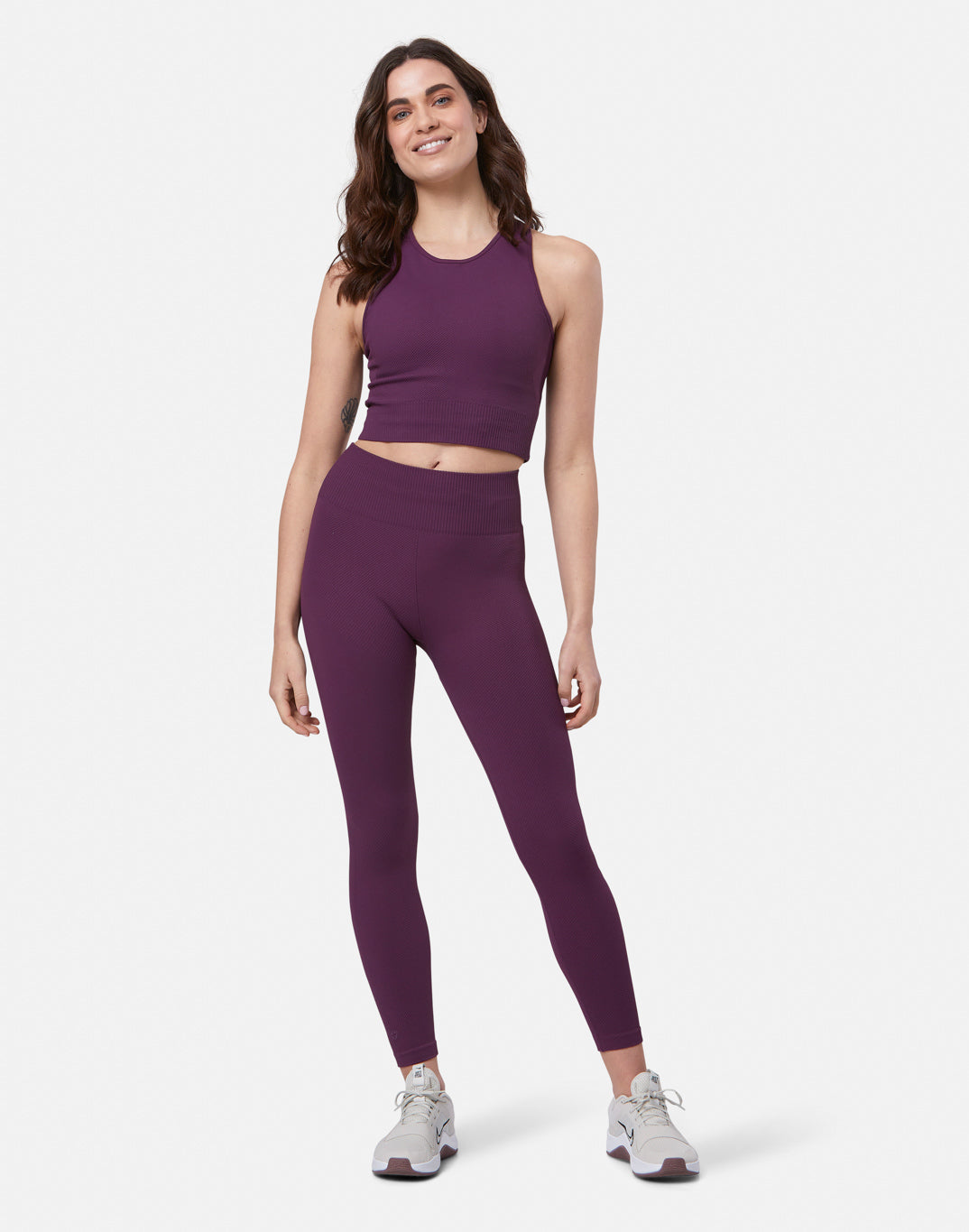 Lotus Chevron 7/8 Legging in Sangria - Leggings - Gym+Coffee IE