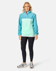 Half Snap Polar Fleece in Aqua