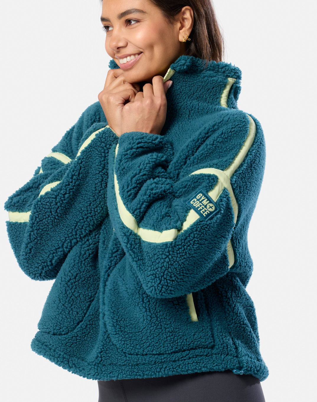 Industry Fleece Half Zip in Deep Teal