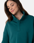 Kin Snap Collar Sweatshirt in Teal - Sweatshirts - Gym+Coffee IE