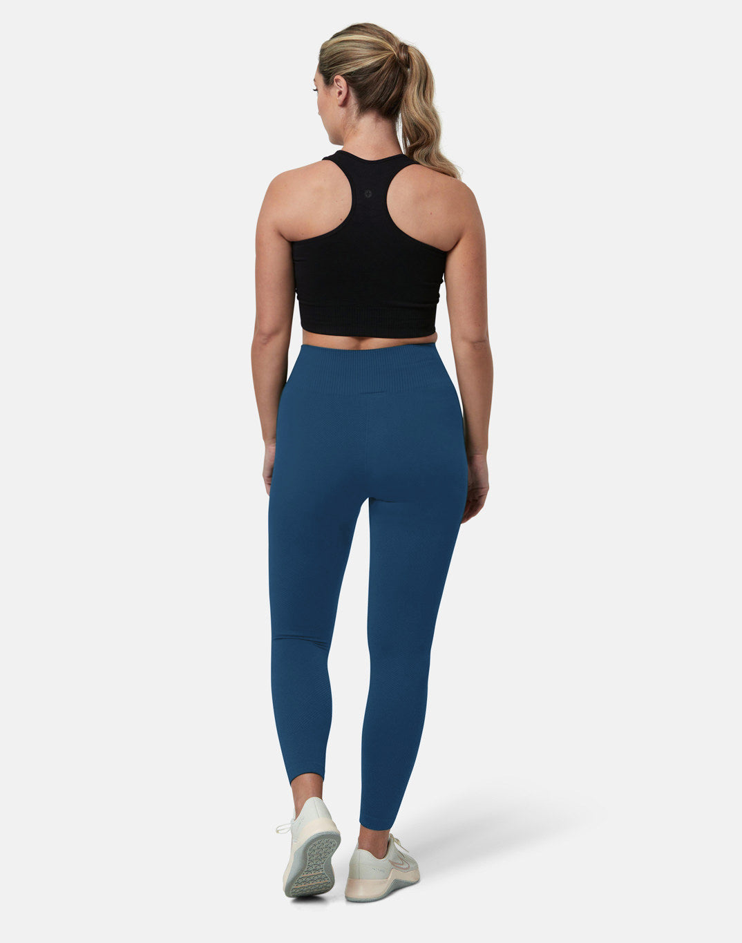 Lotus Chevron 7/8 Leggings in Petrol Blue - Leggings - Gym+Coffee IE