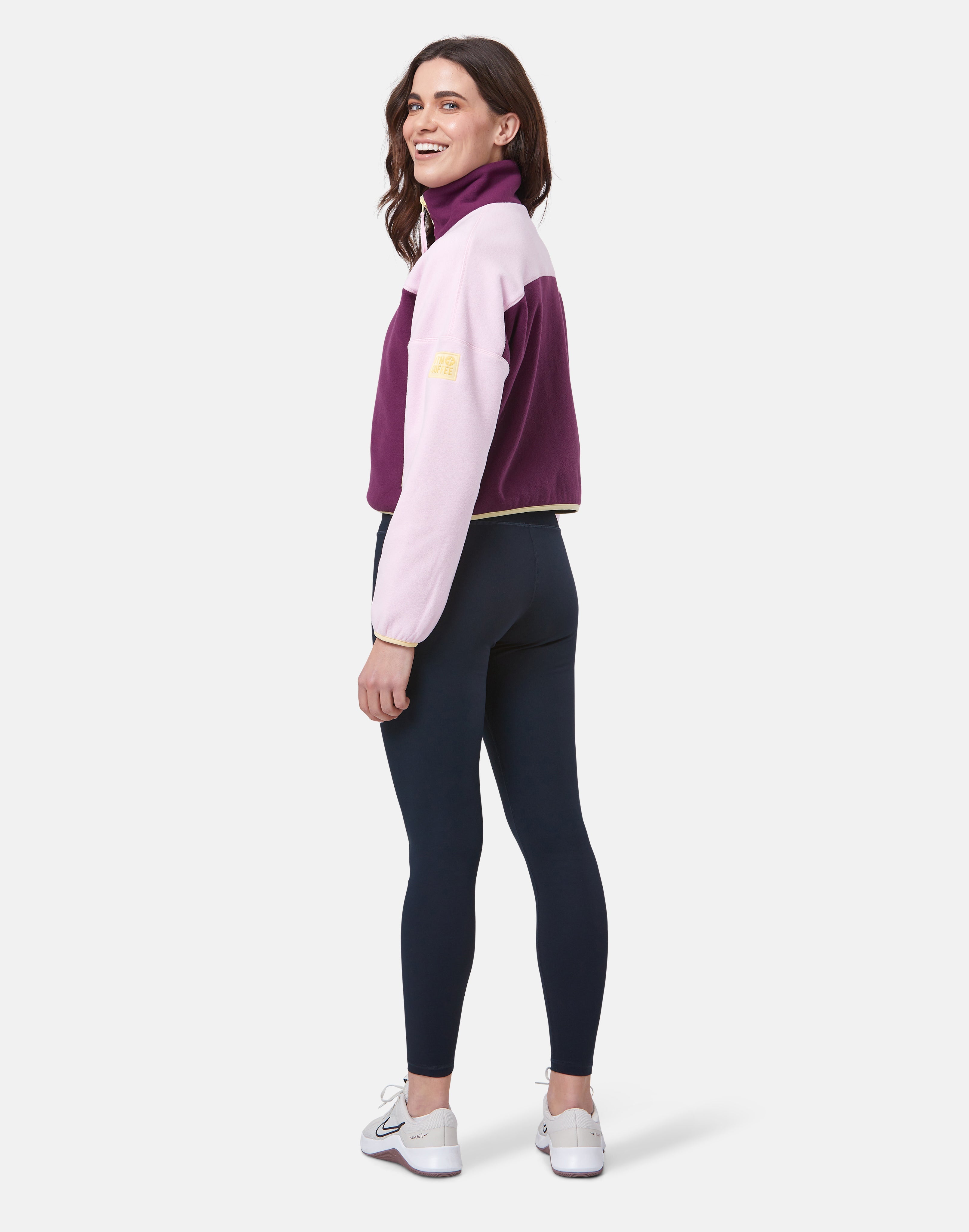 Half Zip Crop Polar Fleece in Sangria - Fleeces - Gym+Coffee IE