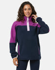 Half Zip Polar Fleece in Obsidian/Vivid Pink