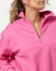 Ribbed Quarter Zip in Sangria Sunset