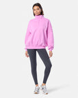 Snap Collar Sierra Sweatshirt in Neon Pink