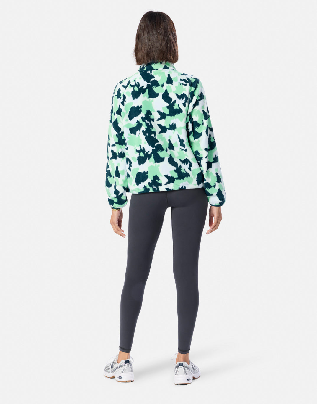 Snap Polar Fleece in Teal Pop Print