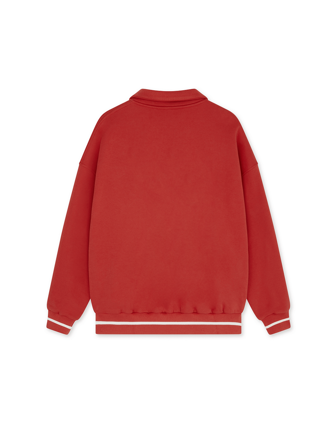 Varsity Funnel Neck Zip Sweatshirt in Crimson Red