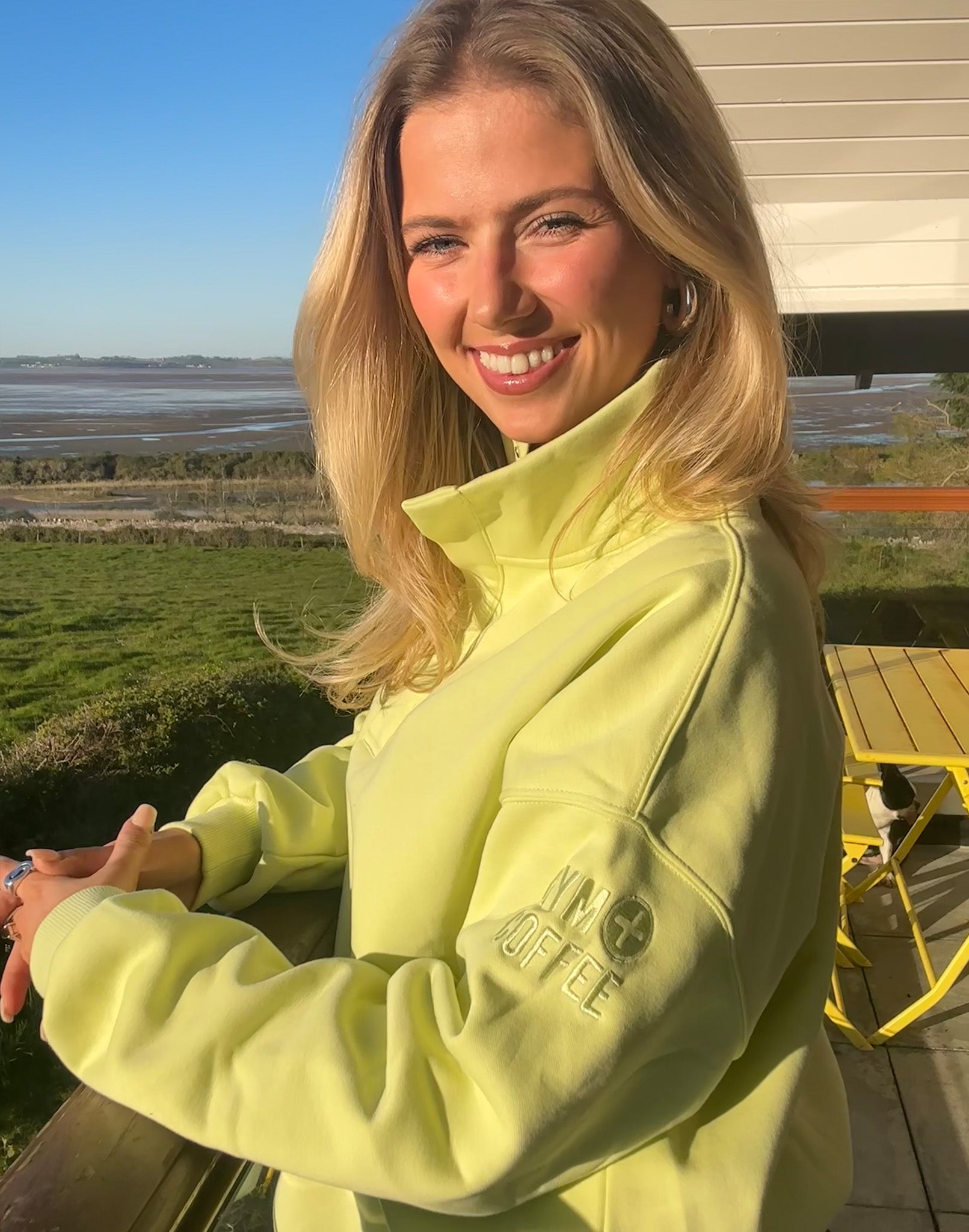 Snap Collar Sweatshirt in Lime Sorbet | Gym+Coffee – Gym+Coffee Europe
