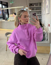 Snap Collar Sierra Sweatshirt in Neon Pink