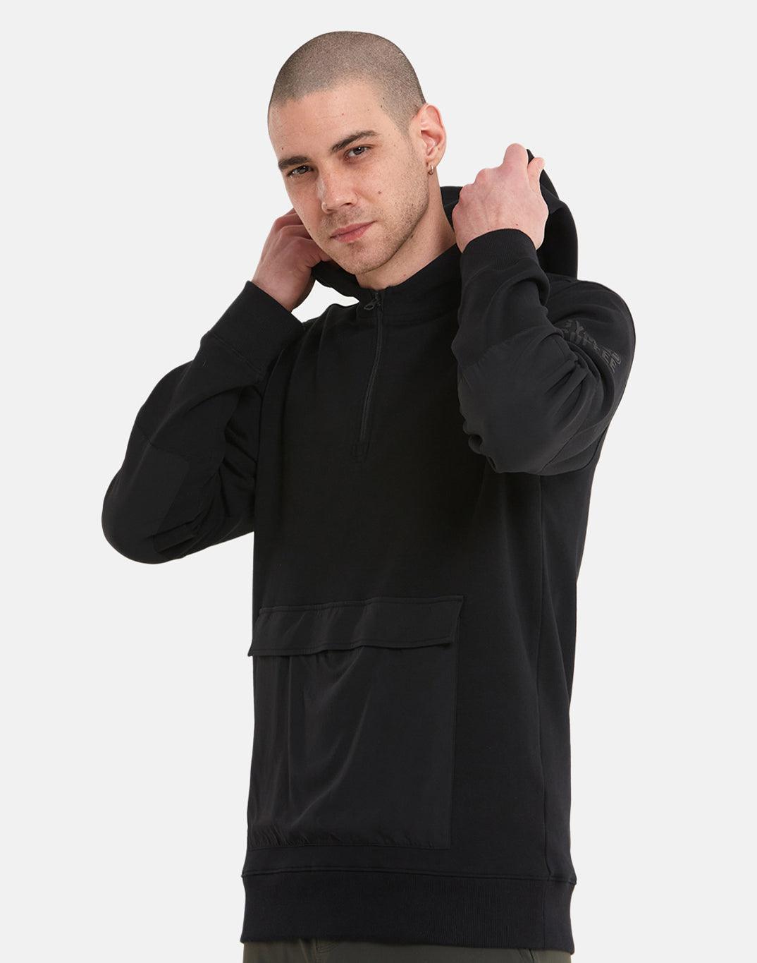 Horizon Half Zip Hoodie in Black - Hoodies - Gym+Coffee IE