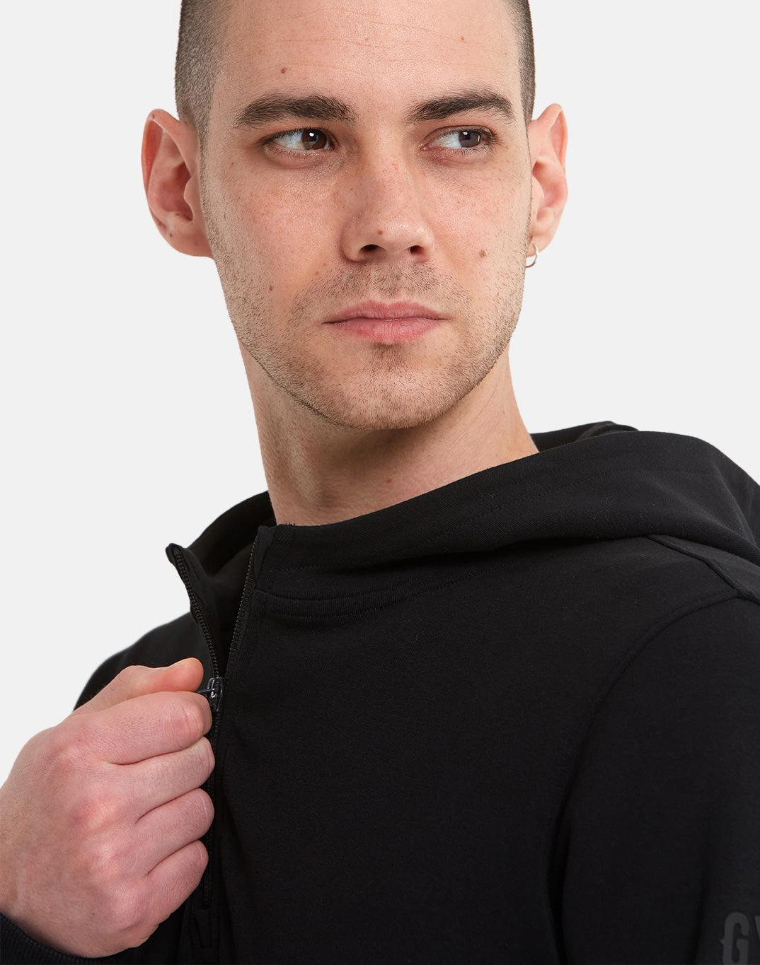 Horizon Half Zip Hoodie in Black - Hoodies - Gym+Coffee IE