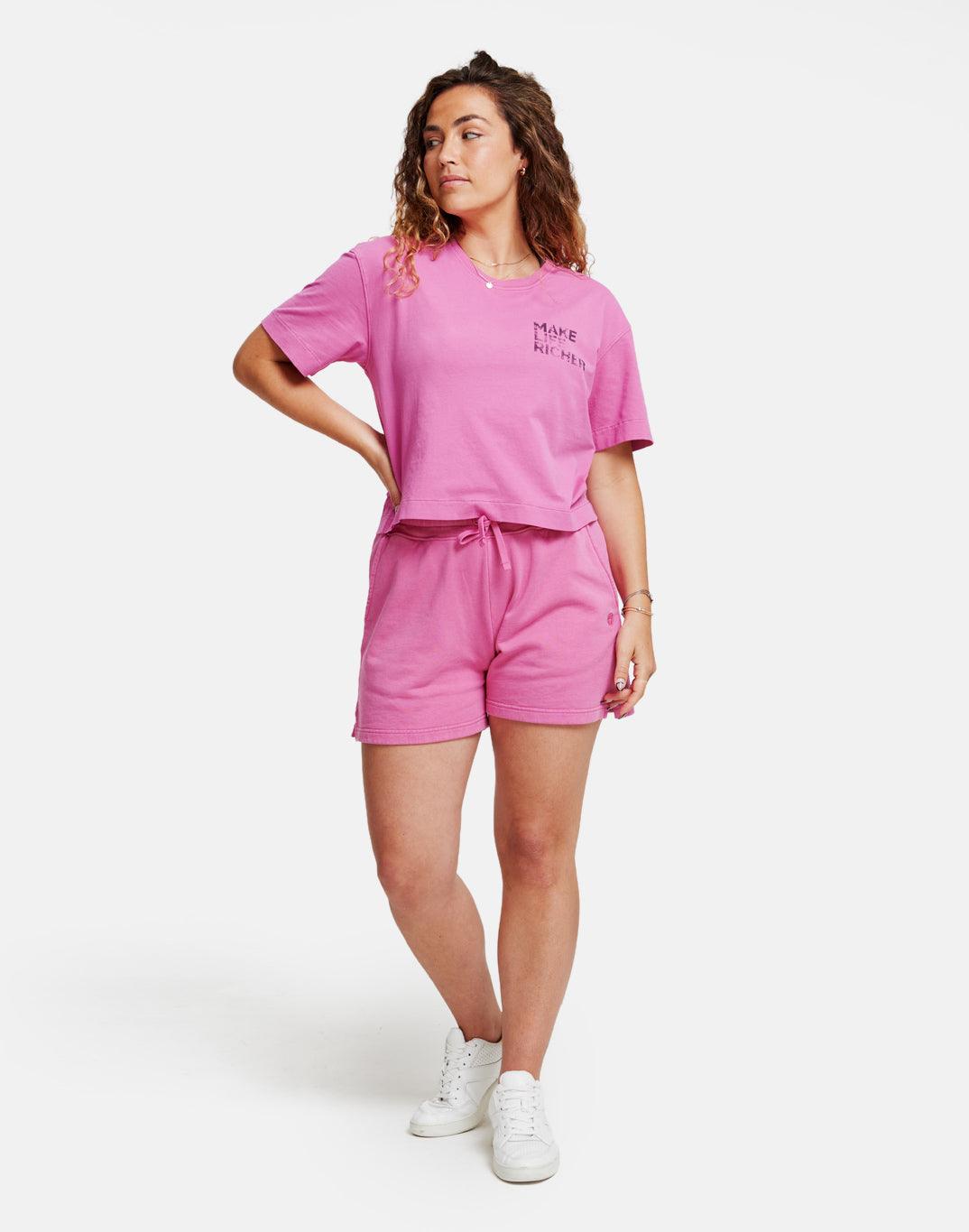 Luna Boxy Tee In Flash Pink - T-Shirts - Gym+Coffee IE