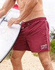 Maverick Swim Shorts in Maroon