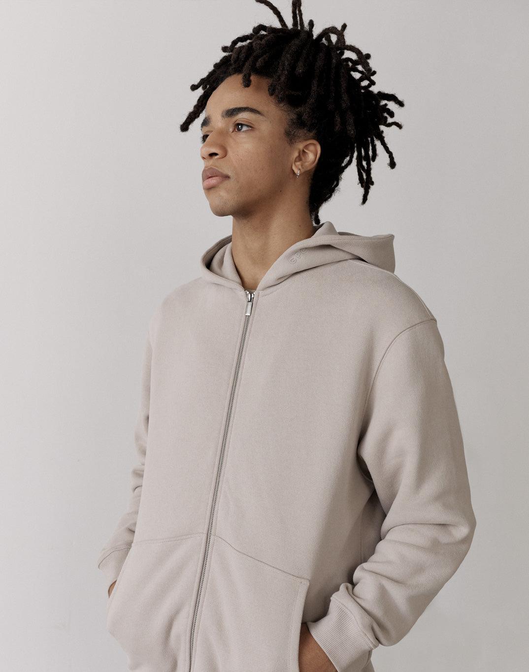 The Oversized Zip Hoodie in Ashwood