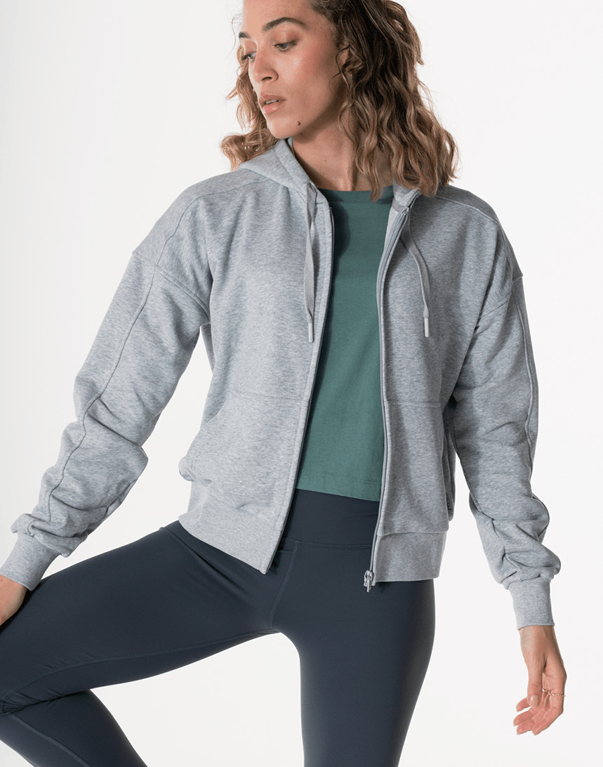 Venice Zip Hoodie in Grey Marl - Hoodies - Gym+Coffee IE